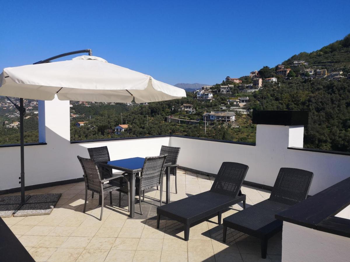 La Vivagna - Casa Vista Mare Tra Gli Ulivi Villa Leivi Dış mekan fotoğraf