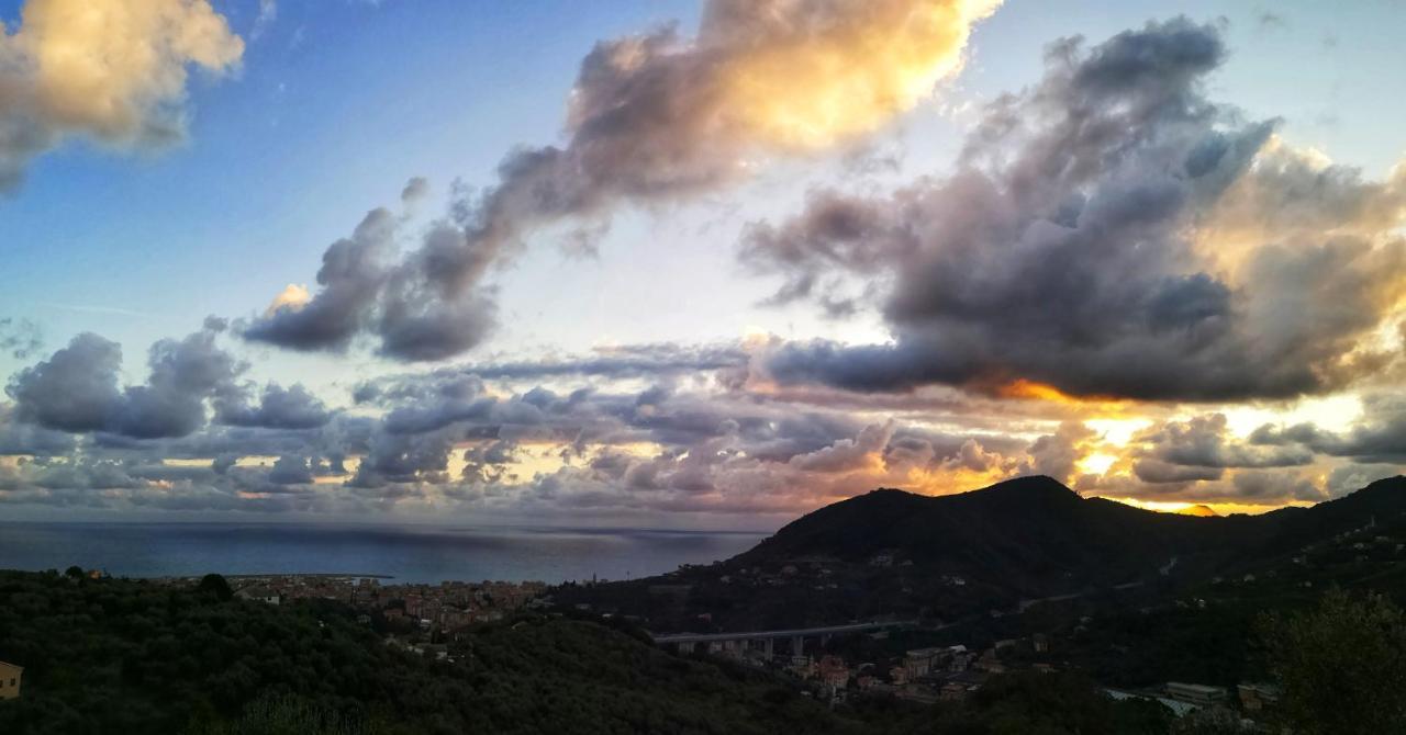 La Vivagna - Casa Vista Mare Tra Gli Ulivi Villa Leivi Dış mekan fotoğraf